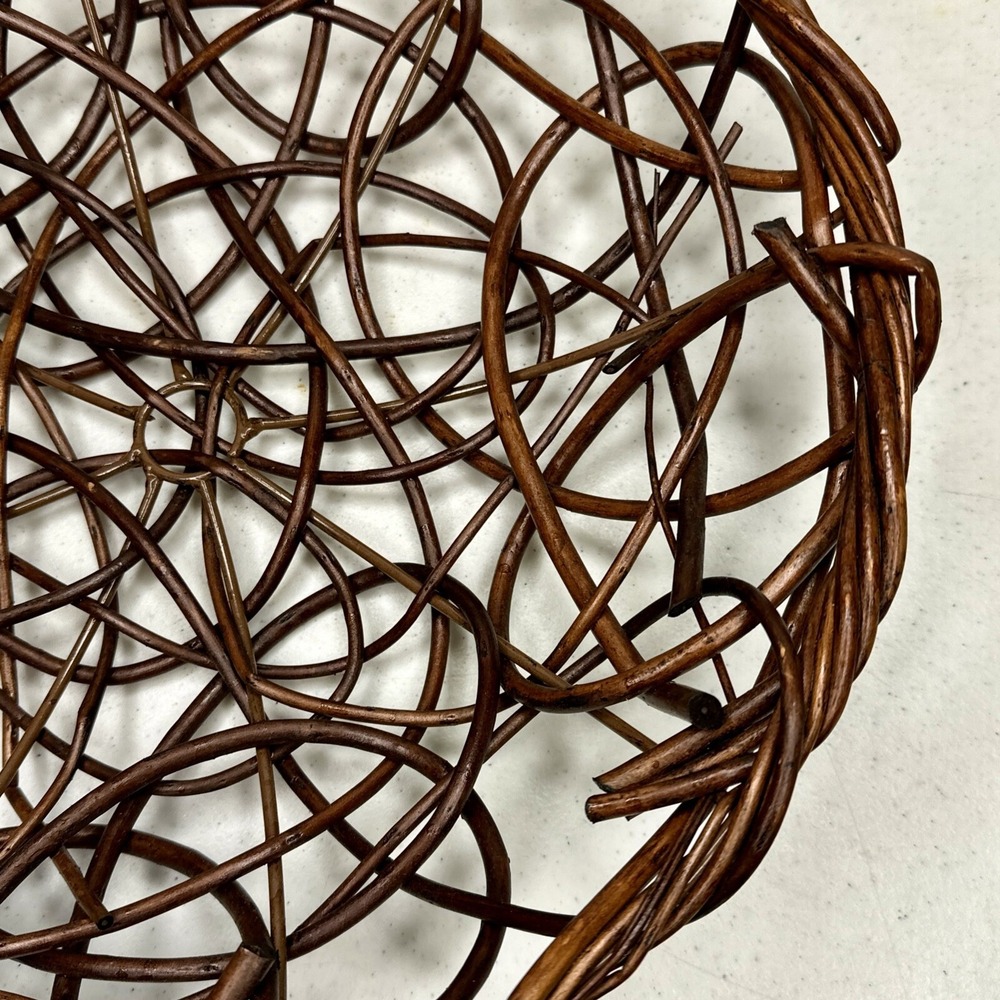 Rustic Basket Dark Vine Woven Wood Base 13"x 3.5" Home Decor Wall Decor‎ - Picture 4 of 7